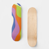 EBB & Flow 4 Blau, Orange, Lila, Grün & Creme Skateboard (Vorderseite)