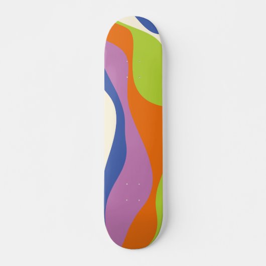 EBB & Flow 4 Blau, Orange, Lila, Grün & Creme Skateboard (Vorne)