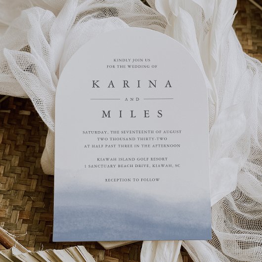 Ebb Tide Coastal Watercolor Wedding Einladung