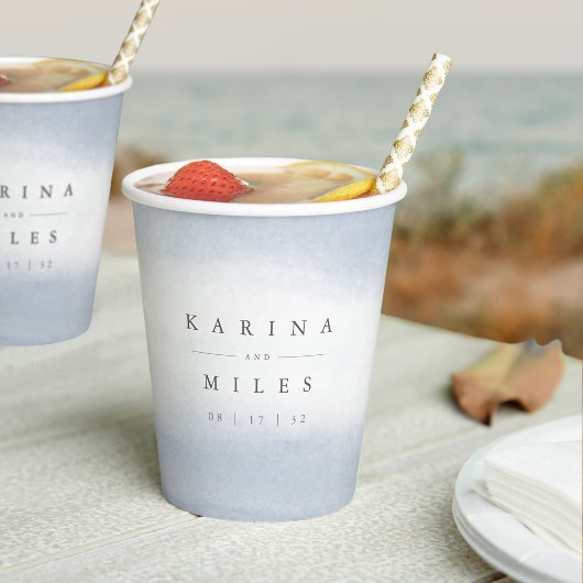 Ebb Tide Coastal Watercolor Wedding Pappbecher