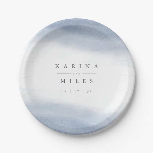 Ebb Tide Coastal Watercolor Wedding Pappteller (Vorderseite)