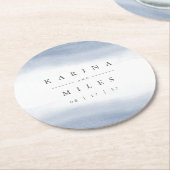 Ebb Tide Coastal Watercolor Wedding Runder Pappuntersetzer (Angewinkelt)