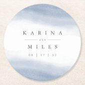 Ebb Tide Coastal Watercolor Wedding Runder Pappuntersetzer (Vorderseite)