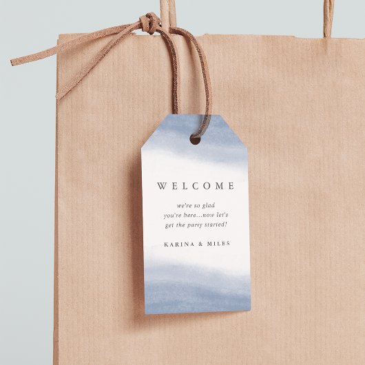 Ebb Tide Coastal Watercolor Wedding Willkommen Geschenkanhänger