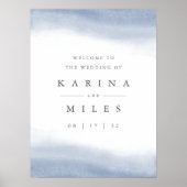 Ebb Tide Coastal Watercolor Wedding Willkommenszei Poster (Vorne)