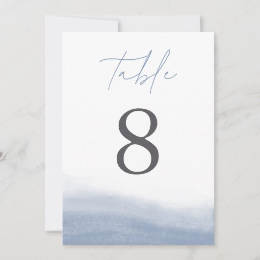 Ebb Tide Elegante Küstenwasser Tischnummer (Vorderseite)