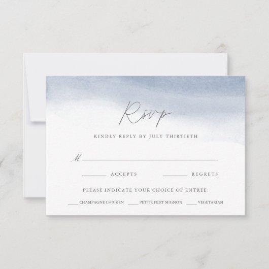 Ebb Tide Wedding Meal Choice RSVP Karte (Vorderseite)