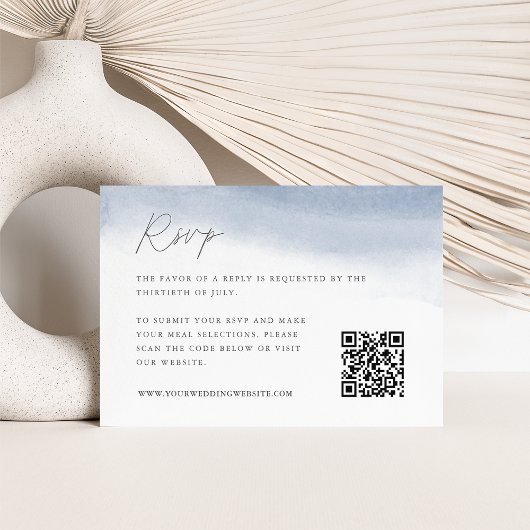 Ebb Tide Wedding QR Code RSVP Karte