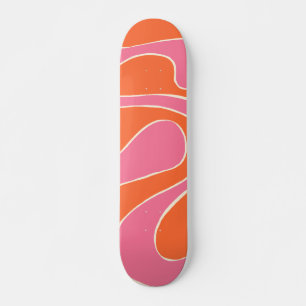 EBB und Flow 2 in Rosa, Orange und Creme Skateboard