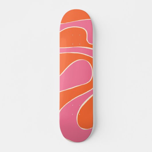 EBB und Flow 2 in Rosa, Orange und Creme Skateboard (Vorne)