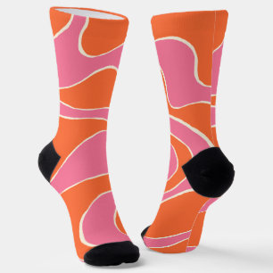 EBB und Flow 2 in Rosa, Orange und Creme Socken