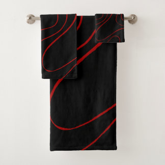 EBB und Flow 2 in Rot und Schwarz Badhandtuch Set