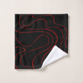 EBB und Flow 2 in Rot und Schwarz Badhandtuch Set (Waschlappen)
