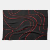 EBB und Flow 2 in Rot und Schwarz Geschirrtuch (Horizontal)