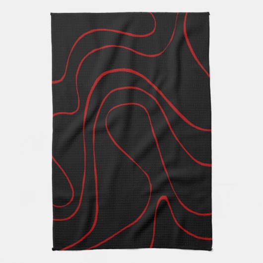 EBB und Flow 2 in Rot und Schwarz Geschirrtuch (Vertikal)