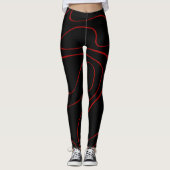 EBB und Flow 2 in Rot und Schwarz Leggings (Vorderseite)