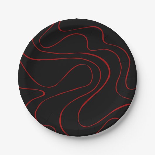 EBB und Flow 2 in Rot und Schwarz Pappteller (Vorderseite)