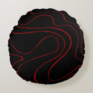 EBB und Flow 2 in Rot und Schwarz Rundes Kissen