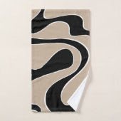 Ebb und Flow 2 in Taupe, Schwarz und Weiß Badhandtuch Set (Handtuch)