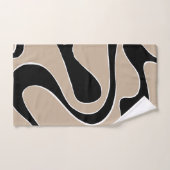 Ebb und Flow 2 in Taupe, Schwarz und Weiß Badhandtuch Set (Handtuch)