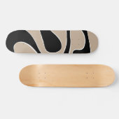 Ebb und Flow 2 in Taupe, Schwarz und Weiß Skateboard (Horizontal)