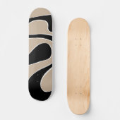 Ebb und Flow 2 in Taupe, Schwarz und Weiß Skateboard (Vorderseite)