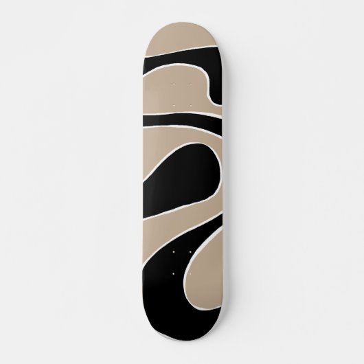 Ebb und Flow 2 in Taupe, Schwarz und Weiß Skateboard (Vorne)