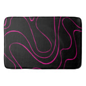 Ebb und Flow 2 - Magenta und Schwarz Badematte (Vorderseite)