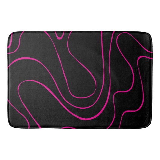 Ebb und Flow 2 - Magenta und Schwarz Badematte (Vorderseite)