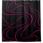 Ebb und Flow 2 - Magenta und Schwarz Duschvorhang (Vorderseite)