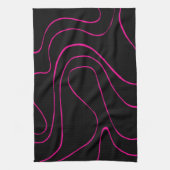 Ebb und Flow 2 - Magenta und Schwarz Geschirrtuch (Vertikal)