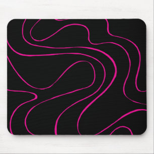 Ebb und Flow 2 - Magenta und Schwarz Mousepad