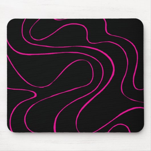 Ebb und Flow 2 - Magenta und Schwarz Mousepad (Vorne)