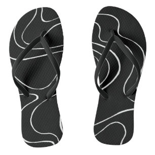 Ebb und Flow 2 - Schwarz auf Weiß Badesandalen