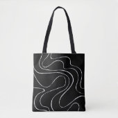 Ebb und Flow 2 - Schwarz auf Weiß Tasche (Vorderseite)