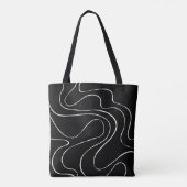 Ebb und Flow 2 - Schwarz auf Weiß Tasche (Rückseite)