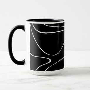 Ebb und Flow 2 - Schwarz auf Weiß Tasse