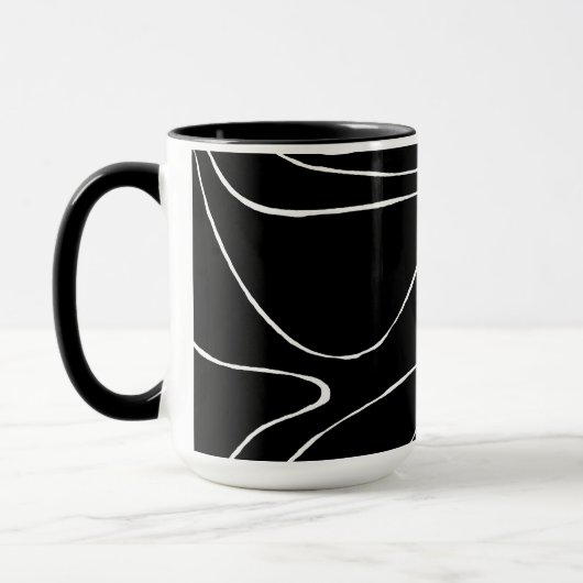 Ebb und Flow 2 - Schwarz auf Weiß Tasse (Links)