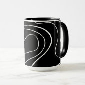 Ebb und Flow 2 - Schwarz auf Weiß Tasse (VorderseiteRechts)