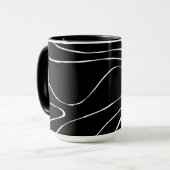 Ebb und Flow 2 - Schwarz auf Weiß Tasse (Vorderseite Links)