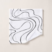 EBB und Flow 2 - Schwarz und Weiß Badhandtuch Set (Waschlappen)