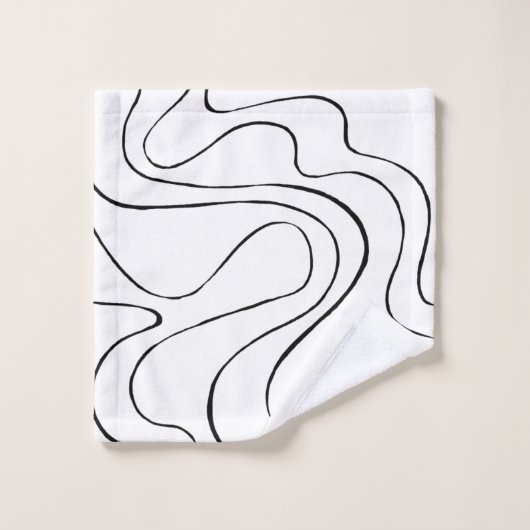 EBB und Flow 2 - Schwarz und Weiß Badhandtuch Set (Waschlappen)