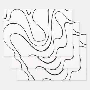 EBB und Flow 2 - Schwarz und Weiß Geschenkpapier Set