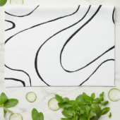 EBB und Flow 2 - Schwarz und Weiß Geschirrtuch (Gefaltet)