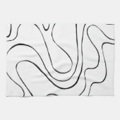 EBB und Flow 2 - Schwarz und Weiß Geschirrtuch (Horizontal)