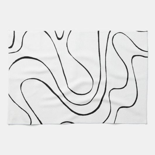 EBB und Flow 2 - Schwarz und Weiß Geschirrtuch (Horizontal)