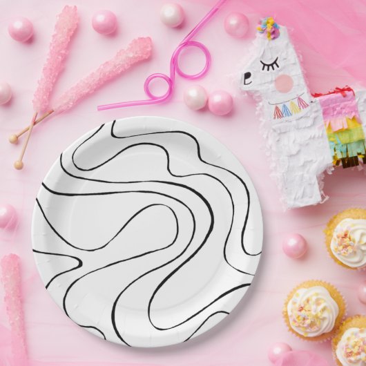 EBB und Flow 2 - Schwarz und Weiß Pappteller (Party)