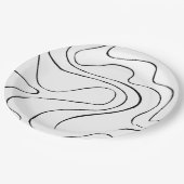 EBB und Flow 2 - Schwarz und Weiß Pappteller (Schrägansicht)