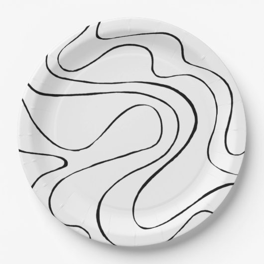 EBB und Flow 2 - Schwarz und Weiß Pappteller (Vorderseite)