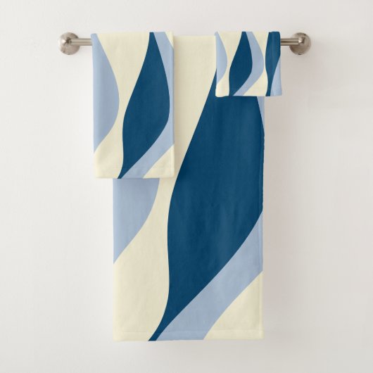 EBB und Flow 4 - Dunkles Blau, Licht und Creme Badhandtuch Set (Insitu)